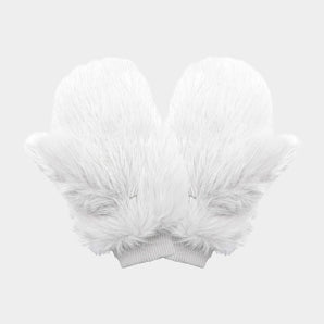Faux Fur Mitten in Ivory