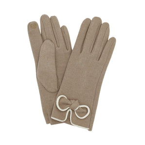 Bow Smart Gloves in Taupe