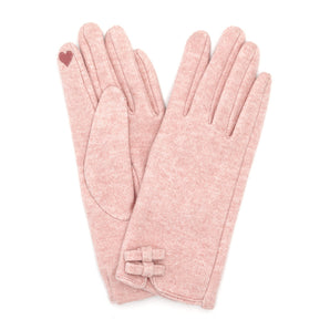 Bow Smart Gloves in Pink