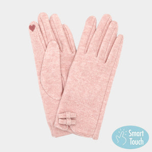 Bow Smart Gloves in Pink