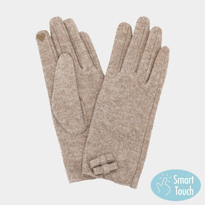 Bow Smart Gloves in Taupe