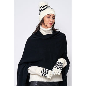 Checkerboard Smart Gloves in Ivory