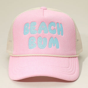Beach Bum Trucker Hat - Pink