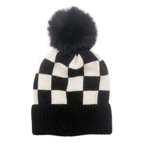 Checkerboard Hat in Black