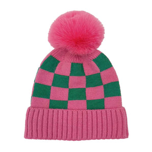Checkerboard Hat in Pink