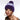 Puffer Knit Pom Pom Hat in Purple