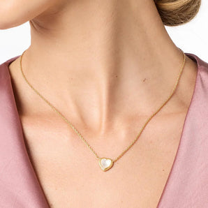 Heart Delicate Necklace in Blush Pink