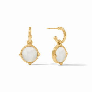 Honeybee Hoop & Charm Earring in Mother of Pearl