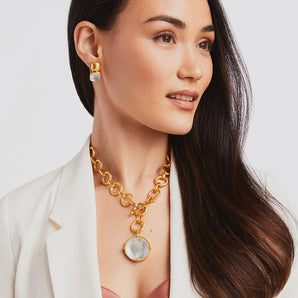 Honeybee Statement Necklace in Montana Blue