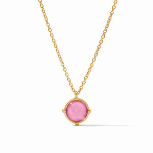Honeybee Solitaire Necklace in Tourmaline Pink