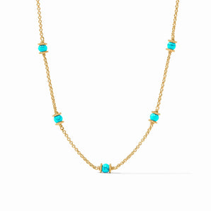 Hydra Delicate Station Necklace in Turquoise