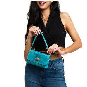 Bee Leather Crossbody in Red