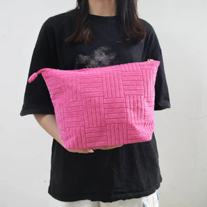Terry Cloth Pouch in Pink