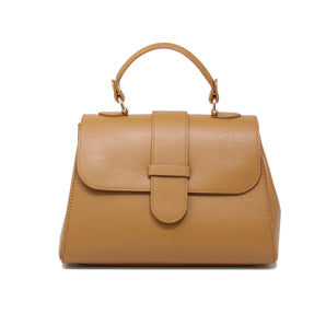 Leather Handbag in Camel