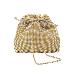 Metallic Drawstring Bag in Gold