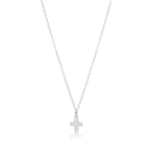 16" Cross Charm Necklace in Sterling Silver