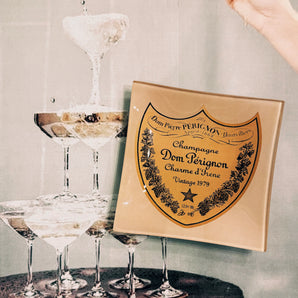 Glass Tray in Vintage Dom Perignon