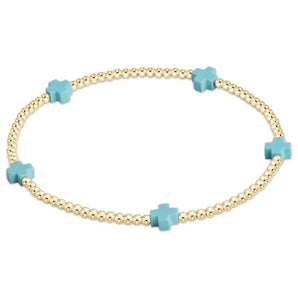 2mm Cross Bracelet in Turquoise