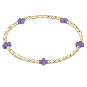 2mm Cross Bracelet in Purple