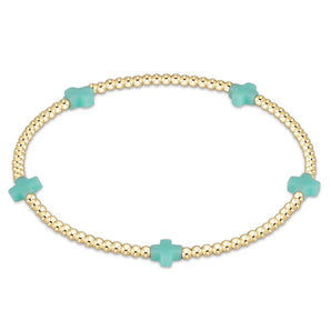 2mm Cross Bracelet in Mint