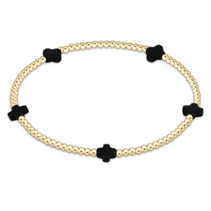 2mm Cross Bracelet in Onyx