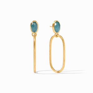 Ivy Statement Earring in Peacock Blue
