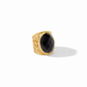 Ivy Statement Ring in Obsidian Black