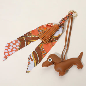 Dog Tassel Scarf Bag Charm