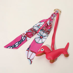 Dog Tassel Scarf Bag Charm