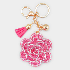 Flower Bling Keychain in Pink