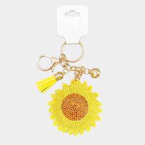 Bling Sunflower Keychain