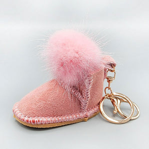 Fur Shoe Bag Charm in Pink