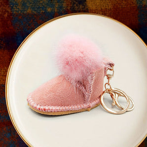 Fur Shoe Bag Charm in Pink