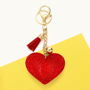 Bling Heart Keychain in Red