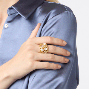 Kaleidoscope Statement Ring in Bahamian Blue/7
