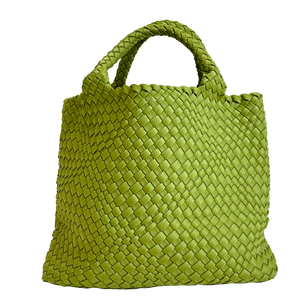 Lily Woven Neoprene Tote in Chartreuse