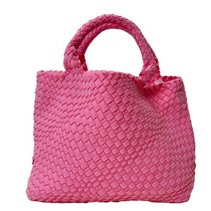Lily Woven Neoprene Tote in Light Pink