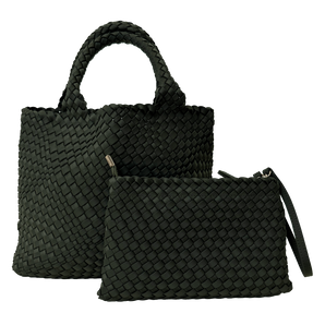 Lily Woven Neoprene Tote in Army