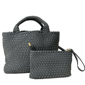 Lily Woven Neoprene Tote in Grey