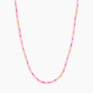 Poppy Gem Necklace in Rose Quartz