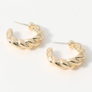 18K Gold Dipped Twist Hoop Earring