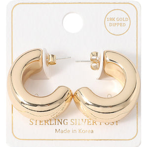 18K Gold Dipped Chunky Hoop Earring