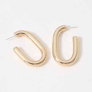 18K Gold Dipped Oval Hoop Earring