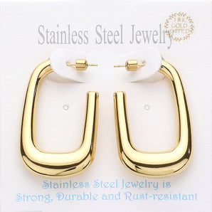 18K Gold Dipped Rectangle Hoop Earring