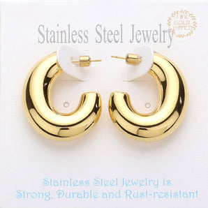 Water Resistant Chunky Hoop Earring