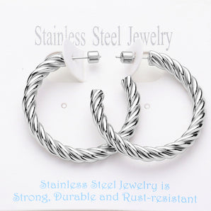 Water Resistant Twist Hoop Earring