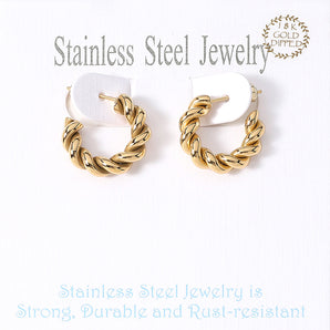 Water Resistant Twist Hoop Earring