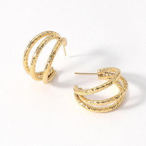 Stainless Steel Textured Split Hoop