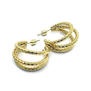 Stainless Steel Textured Split Hoop