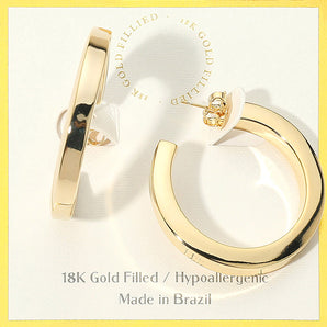 Gold Filled Bold Hoop Earrings